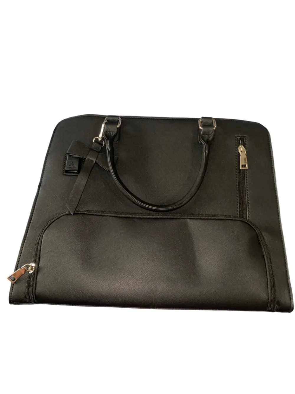 Women's Black Laptop Tote Bag with port wires and cosmetic bag crossbody NWOT